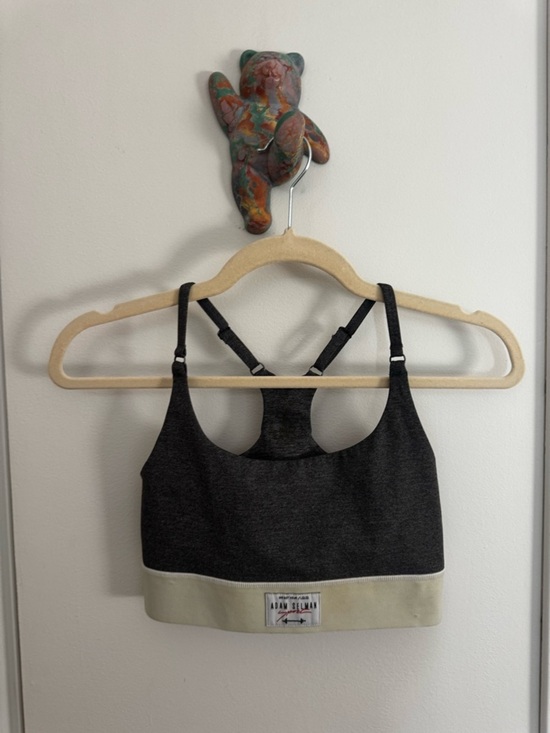 Adam Selman Sport Other - Adam Selman Sport Racerback Sports Bra Gray Cream Logo Band Size S